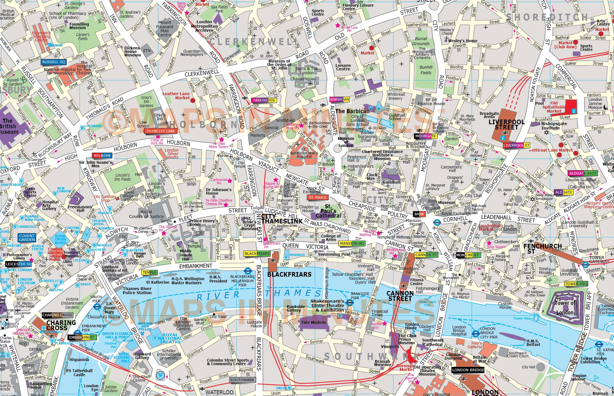 Deluxe London City Map