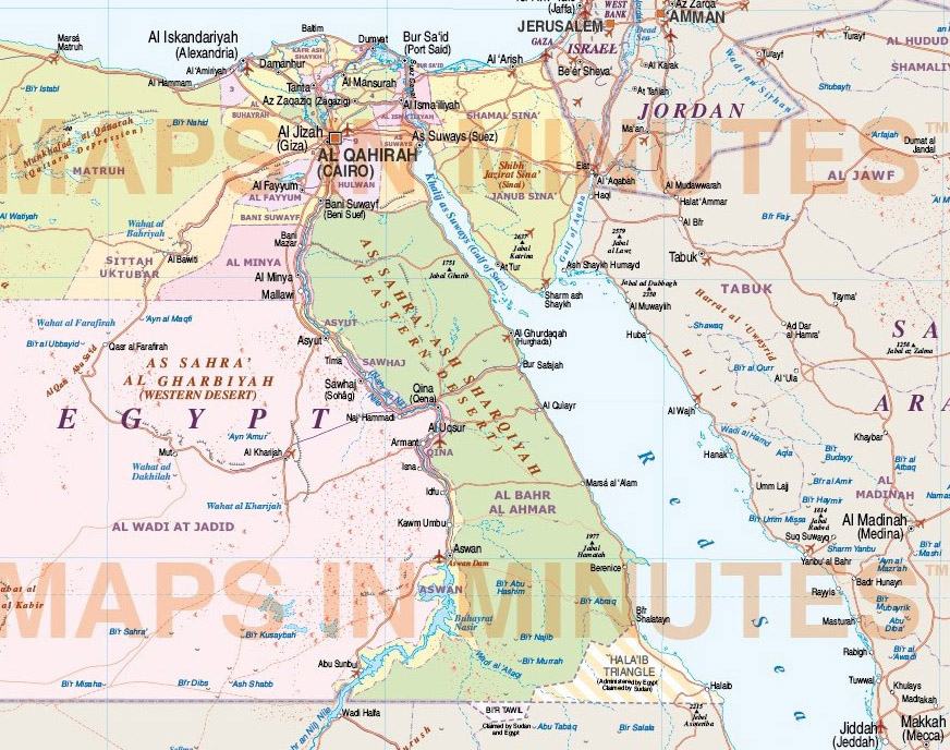 Digital vector map selection. Middle East Political, Country and ...
