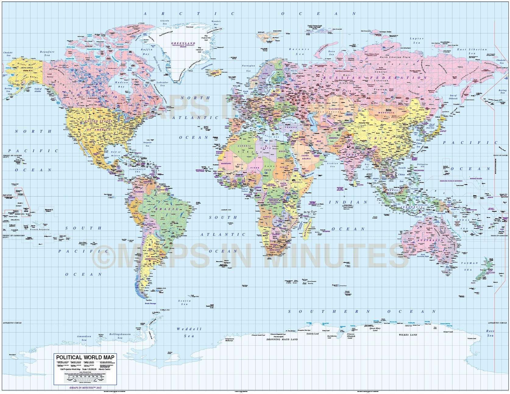 Proper World Map Scale - United States Map
