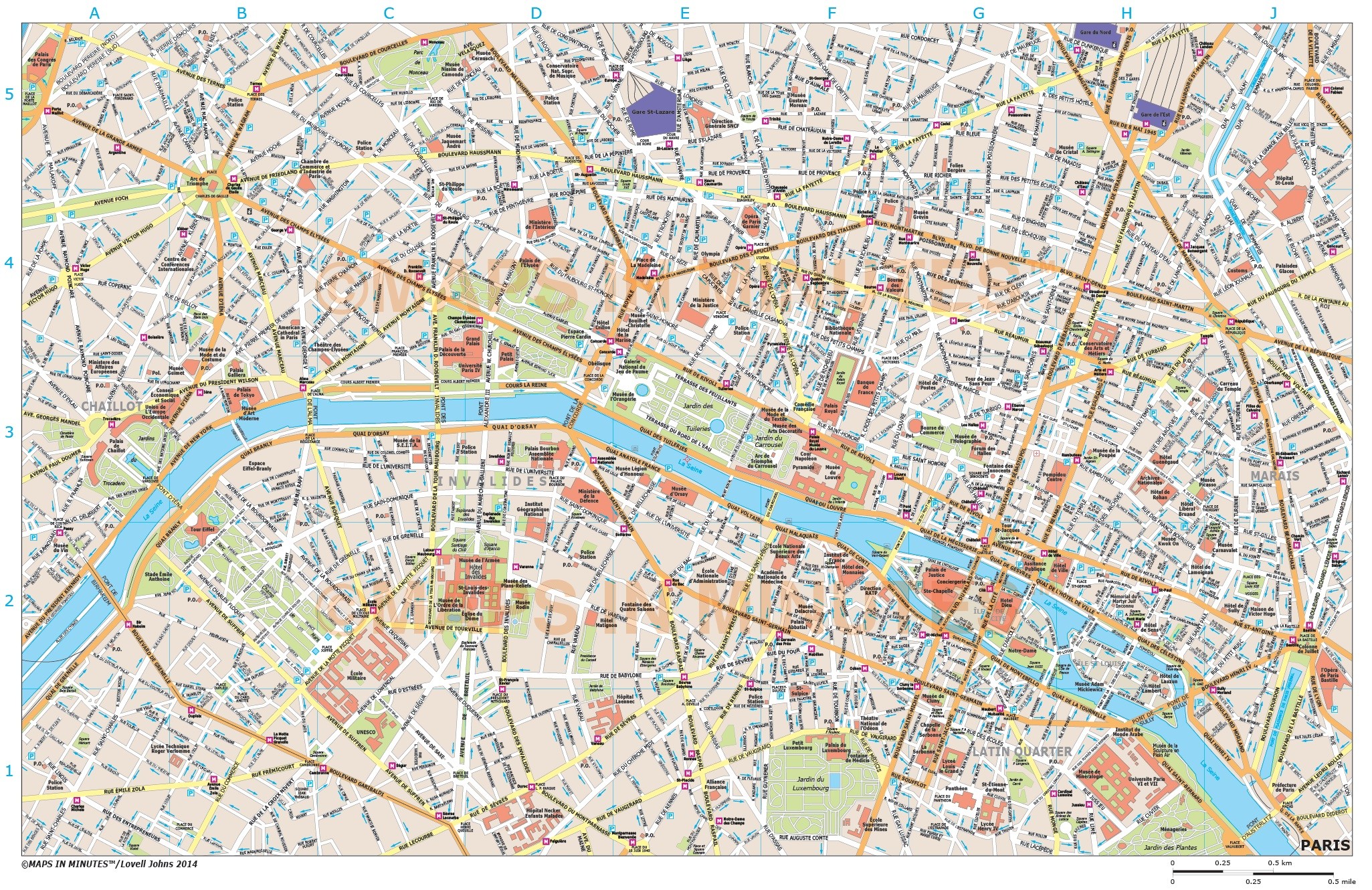 Royalty Free Paris Illustrator Vector Format City Map