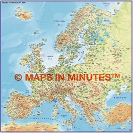 Buy Europe 4m Scale Regular Colour Relief Map Online