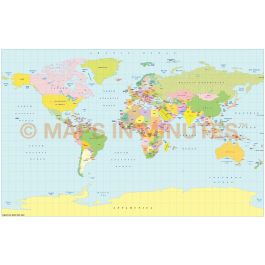 Buy Digital Political World Map, Braun Projection, Europe centric ...