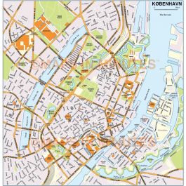 Buy Copenhagen (København) city map in Illustrator or PDF format Online