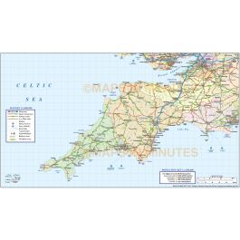 south west england county road and rail map at 1m scale in illustrator ...