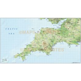 Buy South West England County Map plus Regular colour relief @1m scale ...