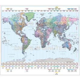 Buy Detailed World Time Zones Map, Illustrator AI CS/CC editable vector ...