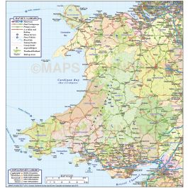 Wales 1st level County Road & Rail Map @1m scale in Illustrator and pdf ...