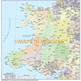 Buy Wales Basic County map 1m scale Online