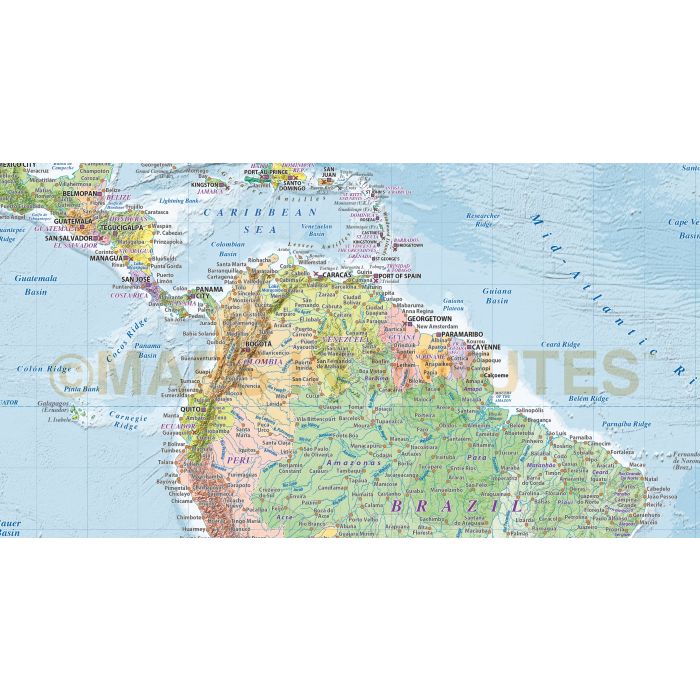 Digital Map South America Political 266