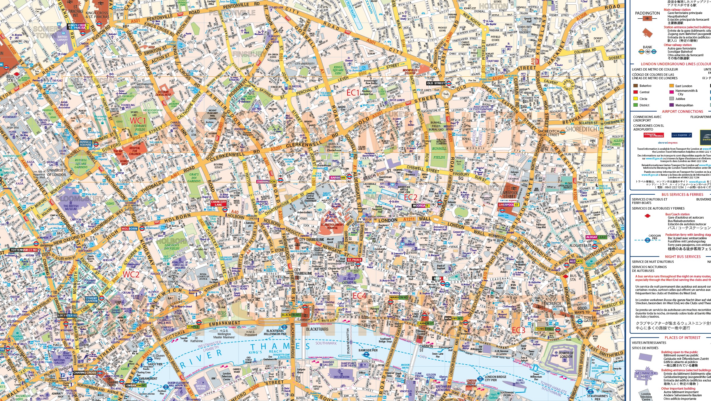 vinyl central london street map large size 12m d x 167m w