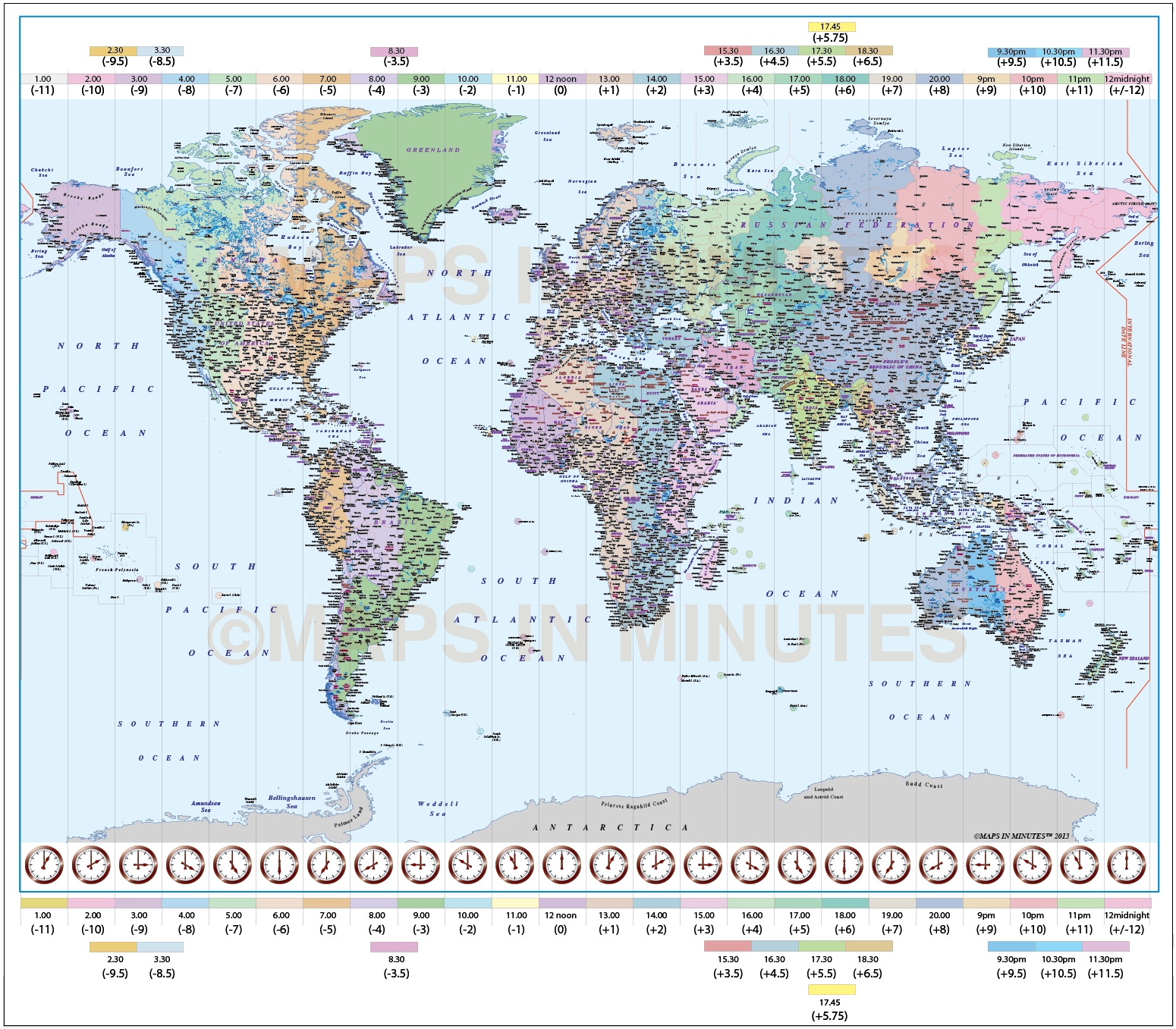 Digital Vector World Map Gall Projection Political Time A Brief 